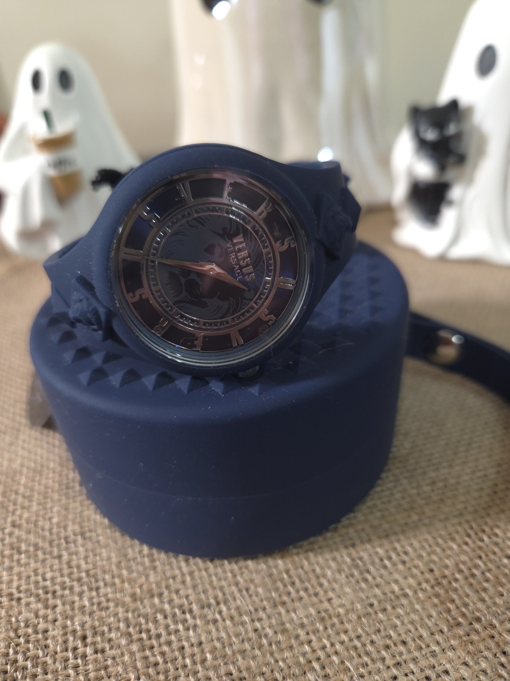 NWT Versus Versace Navy Silicone Men's Watch and Case
